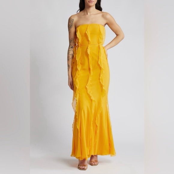ASOS Yellow Tube Dress - Picture 1 of 8